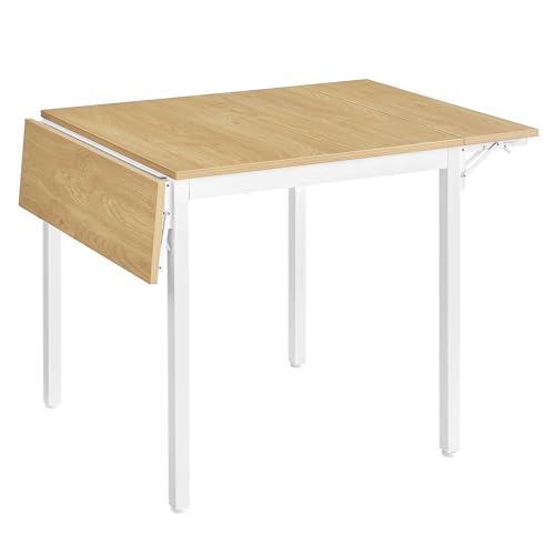 VASAGLE Mesa de Comedor, Mesa Extensible, Mesa de Hoja Abatible, para 2-4 Personas, para Cocina, para...