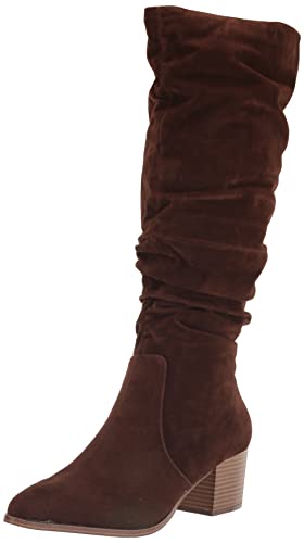 Amazon Essentials Botas de Tac&oacute;n Grueso Alto Mujer, Marr&oacute;n Tofe Oscuro, 39 EU