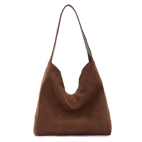EVEOUT Bolso de Hombro de Ante Sint&eacute;tico para Mujer,Elegante Bolso Tote Boho Holgado para Outfits de...
