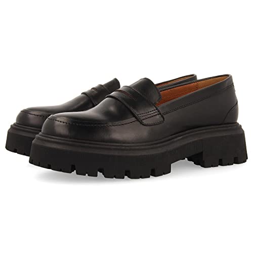 Mocasines Negros de Piel para Mujer steinnes