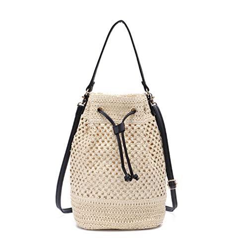 EVEOUT Bolsos Bandolera de Tejido Paja Mujer Bolsos Totes Grande Verano Estilo Bohemio Bolsos de Hombro...