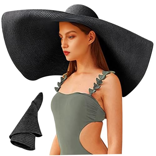 Sombrero de Sol de Gran tama&ntilde;o para Mujeres Floppy Anchos Sombreros de Sol para Mujeres Sombrero de Paja...