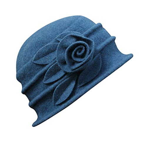 Nuevo 2024 AI Mujeres Bucket Lana Elegante Invierno Sombrero Cloche Se&ntilde;oras Vintage Flor Gorra de...