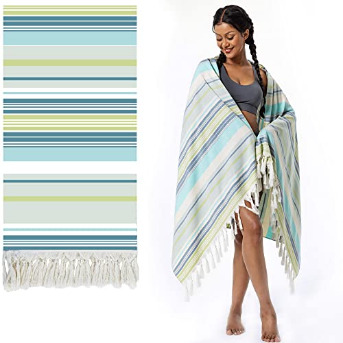 Winthome Toalla Playa Suave 180x100cm-Toalla Hammam de Algod&oacute;n Ligero, Ahorra Espacio, Beach Towel con...
