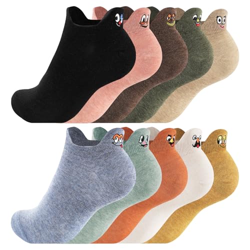 Effeet Calcetines Tobilleros Divertidos para Mujer 10 Pares, Calcetines Cortos Deporte de Algod&oacute;n...