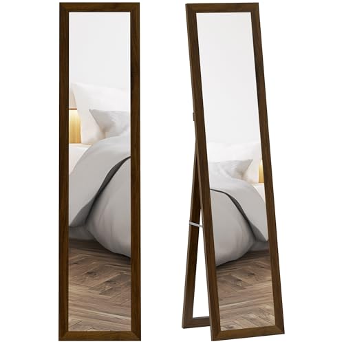 HOMCOM Espejo de Pie Cuerpo Entero 157x37 cm, Espejo de Cuerpo Entero con Soporte, 3 Formas de Uso,...