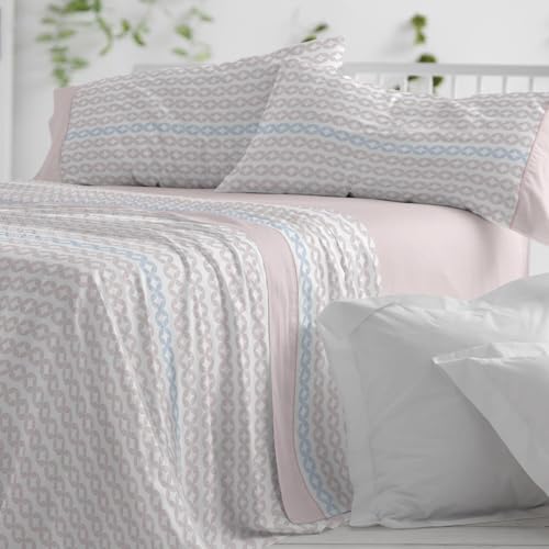 Burrito Blanco | Juego de s&aacute;banas | Cama de 90cm. (+Medidas Disponibles) | Dise&ntilde;o 542 | Color Nude...