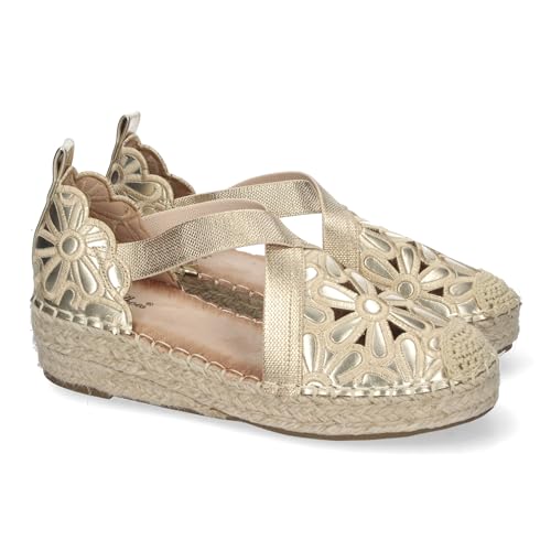 shoes&blues.es 82321-Sandalias de Cuna de Yute para Mujer, Diseno Elegante con Punta Cerrada y Detalles...