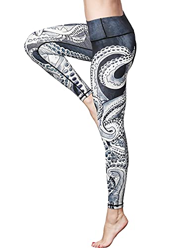 FLYILY Cintura Alta Elásticos Pantalones de Yoga Para Mujer Leggings para Correr Entrenamiento...