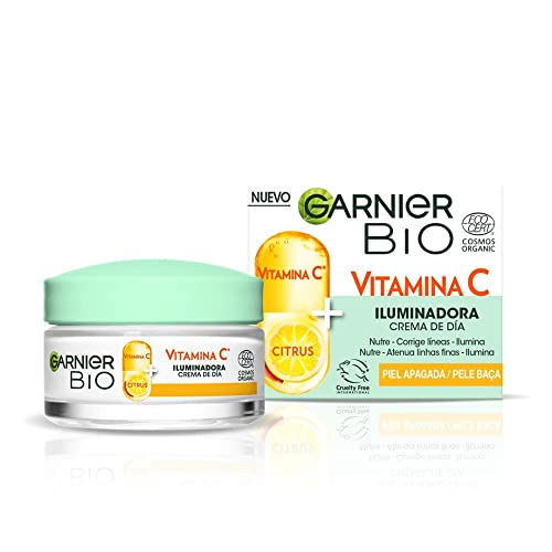 Garnier, Crema de D&iacute;a Iluminadora con Vitamina C, Corrige l&iacute;neas y Potencia la luminosidad en 24H,...