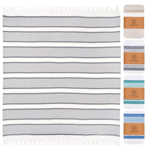 MOMOMUS Fouta XXL o Manta de Playa Grande - Acabado Boho, Ligera y Vers&aacute;til - Manta de Picnic, Esterilla...