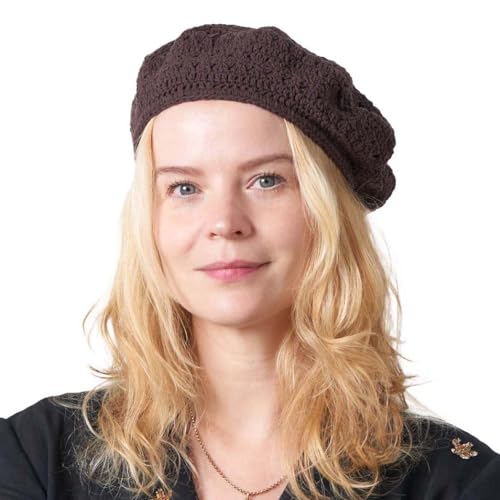 CHARM Mujer Gorro Boina De Punto - Crochet Beret Francesa Beanie para Mujeres Verano Sombrero Estilo Boho...