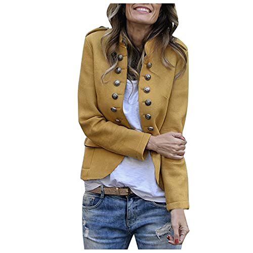 Blazers para mujer, ligero, ajustado, manga larga, chaqueta abierta, cuello alto, casual, trabajo,...