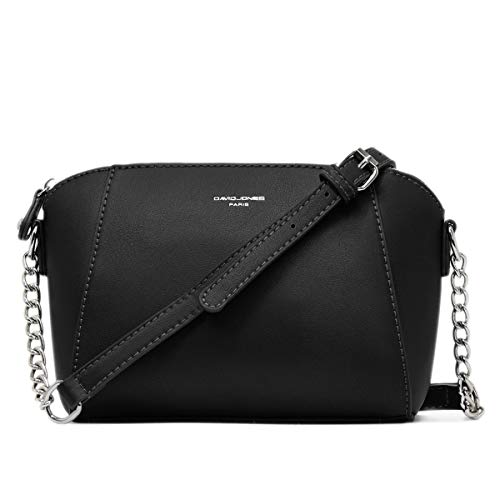 David Jones - Bolso bandolera para mujer, dise&ntilde;o de trapecio con cadena para el hombro de piel...