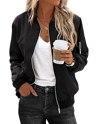 Zeagoo Cazadora Corta Ligera para Mujer - Bomber, Aviador, Vintage de Oto&ntilde;o