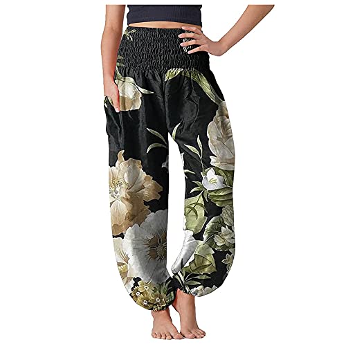 Pantalones cómodos Yoga Pijama Mujer Pantalones sueltos Pantalones Hippie Boho Pijama Boho Pantalones...