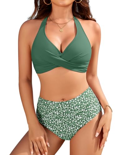 Vijamiy Bikinis Mujer Braga Alta Ba&ntilde;adores Traje de Ba&ntilde;o Reductores 2 Piezas Conjunto de Halter Top...