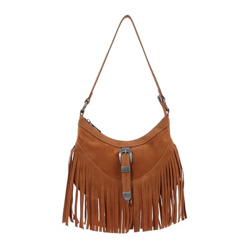 EVEOUT Bolso Bandolera con Flecos para Mujer de Ante Sint&eacute;tico,Estilo Occidental,Bolsos con Borlas...