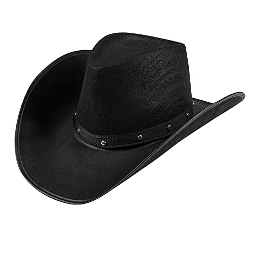 Boland 04382 - Sombrero de vaquero Wichita, negro, sombrero de fieltro, sheriff, Salvaje Oeste, disfraz,...
