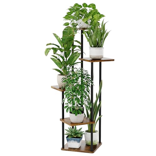 Bamworld Soporte Esquinero para Plantas de Interior Estante de Metal de 5 Niveles para M&uacute;ltiples Plantas...