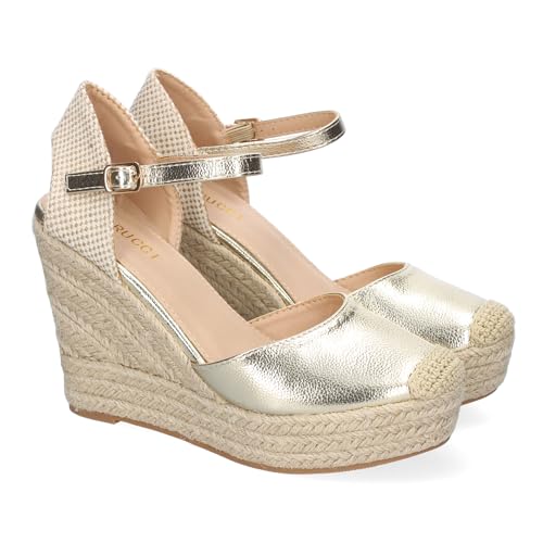 shoes&blues.es 91864 Sandalia de Cuna de Yute para Mujer, Comodas y Elegantes, Diseno Moderno con Punta...