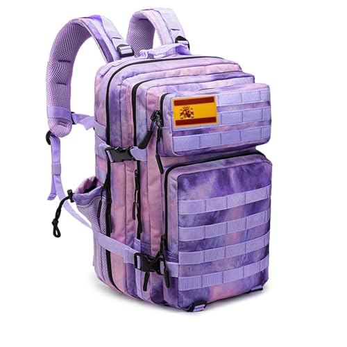 SEYATULH Mochila Tactica Militar 45L-Sistema MOLLE Viaje Senderismo Gimnasio-Hombres Mujeres(Tie - Dye...