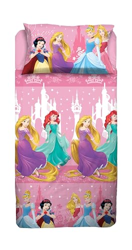 Princess, Juego de s&aacute;banas para Cama Individual, Juego de s&aacute;banas de Disney, s&aacute;bana encimera, s&aacute;bana...