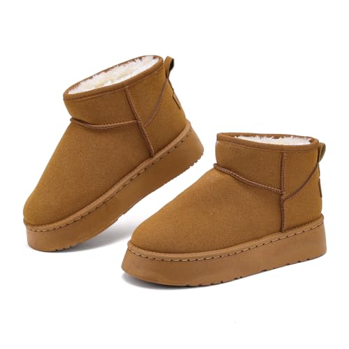 Jesindr Botas Nieve Mujer, Invierno Cl&aacute;sicos Nieve Peluche Forro Antideslizante Impermeable Botines, Con...