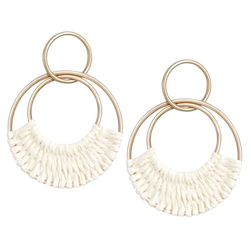 Pendientes Bohemios, Pendientes Boho, Pendientes de Rat&aacute;n, Pendientes Vintage Colgantes, Pendientes de...
