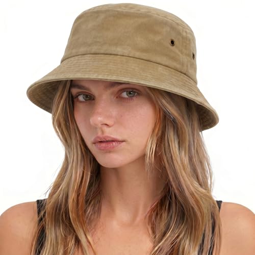 Voqeen Sombrero Mujer Verano Gorro de Pescador Playa Algod&oacute;n Sombreros para el Sol Protecci&oacute;n UV con...
