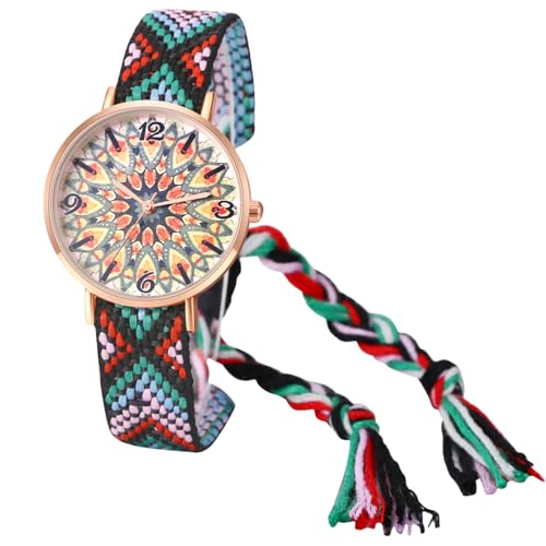 JewelryWe Reloj Anal&oacute;gico Bohemian Mujer: Relojes de Cuarzo Redondo para Se&ntilde;ora Esfera de Motivos...