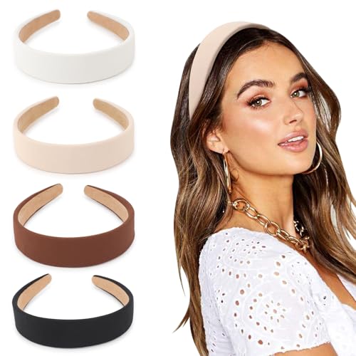 DRESHOW 4 Piezas Diademas para Mujeres y Ni&ntilde;as Diademas El&aacute;sticas Moda Boho Ancho Diademas...