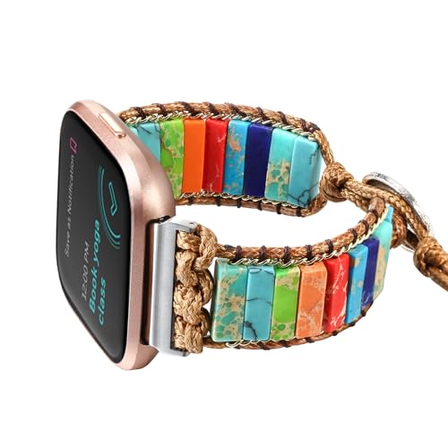 CHARMINGO Pulsera trenzada Boho compatible con Fitbit Versa 4/Versa 3/Sense/Sense 2 bandas para mujer,...