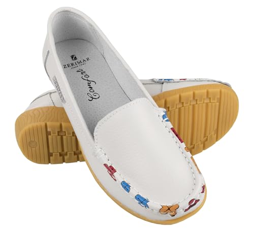 Zerimar Zapatos C&oacute;modos de Vestir para Mujer - Mocasines y Bailarinas de Piel para Verano - Elegantes -...