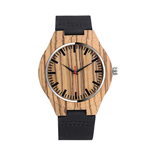 Unendlich U-Moda Casual Reloj de Madera de Bamb&uacute; para Mujer y Hombre Reloj de Cuarzo con la Correa de...