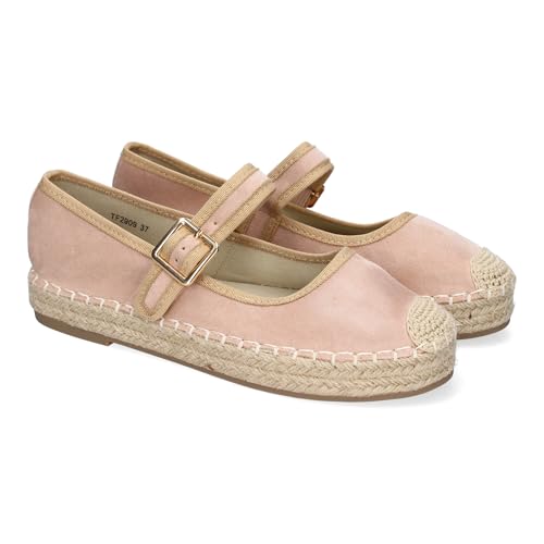 shoes&blues.es 91225 Bailarina Alpargata de Mujer con Yute, Diseno Moderno con Puntera Bordada y Cierre...
