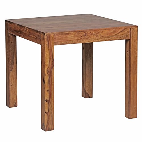 FineBuy Mesa de Comedor 80 x 80 x 76 cm Madera Maciza de Sheesham | Mesa de Cocina Moderno Peque&ntilde;o
