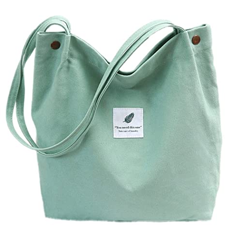 oukesin Bolso de Lona para Mujer Bolso de Hombro de Gran Capacidad Turismo Informal,Verde