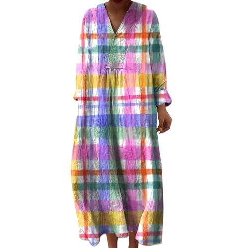 Vestidos Mujer Verano 2026 Boho Vestido Largo Casual para Disimular Tripa Talla Grande Manga Larga de...