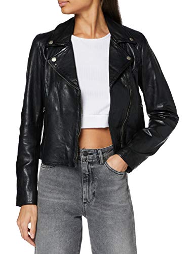 Freaky Nation Mujer Bali-FN SC Chaqueta de Cuero, Black, S