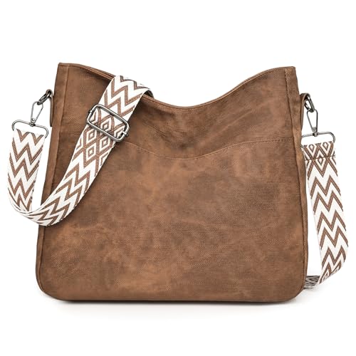 Outplea Bolso Bandolera para Mujer Boho, Bolso Cruzado Hobo Vintage con Correa Ancha Ajustable, Bolsa...