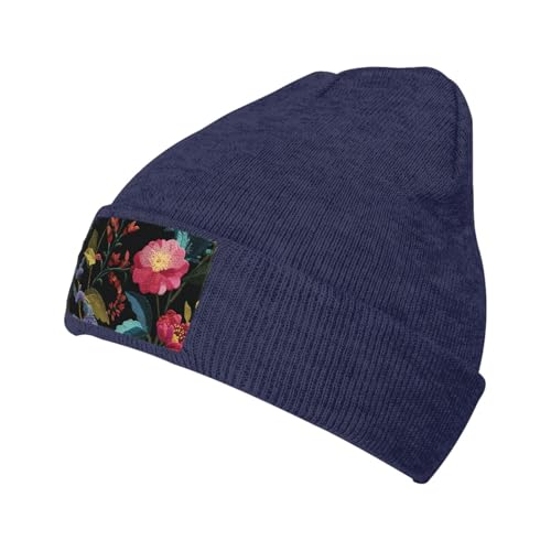 Gorro de Lana Unisex, Bonito y c&aacute;lido para el Invierno, Estilo Boho Floral Colorido, Gorro de Lana con...