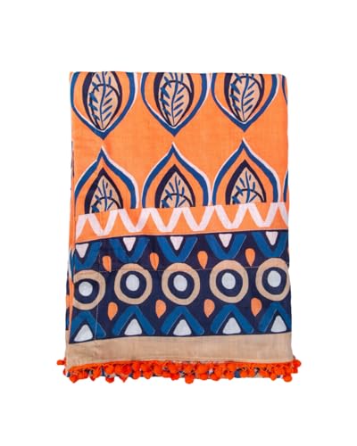 SUN & SURF Pareo con Rizo Estampado Pluma Tendencia Moda 90X170CM Doble Textura - Toalla Resistente Playa...