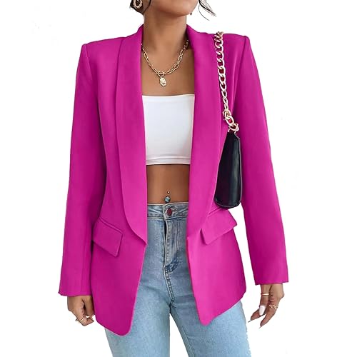 LIAOPUFUS Mujer Blazer Slim Fit Manga Larga Traje de Solapa Costume de Chaqueta de Oficina Comercial con...