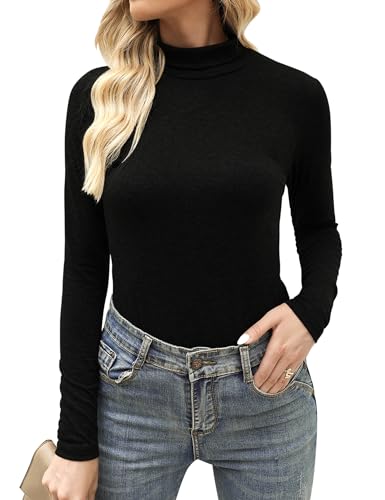 Aottori Camiseta Cuello Alto Mujer Manga Larga B&aacute;sica Tops Elegante Algod&oacute;n Cuello Vuelto Ropa Interior...