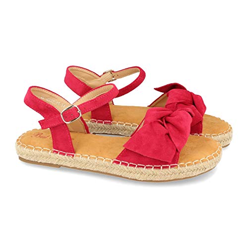 shoes&blues.es Sandalia plana de yute casual con lazo y pulsera ajustable. Coleccion primavera verano....