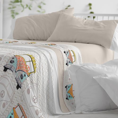 Burrito Blanco | Juego de s&aacute;banas | Cama de 150 a 160cm. (+Medidas Disponibles) | Dise&ntilde;o 107 | Color...