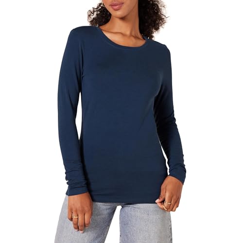 Amazon Essentials Camiseta de manga larga con cuello redondo para mujer (disponible en tallas...