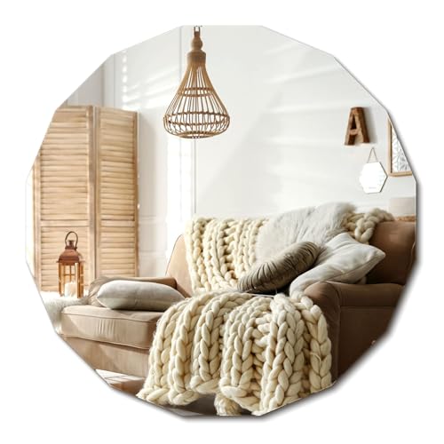 Espejo Grande 100x100 cm Sin Marco Forma &Uacute;nica para Ba&ntilde;o Dormitorio, Sala, Pasillo Montaje en Pared de...