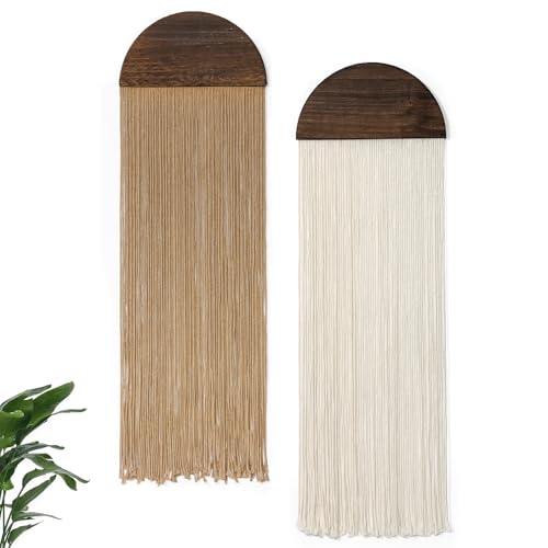Betylifoy 2 Piezas Tapiz Decorativo Pared Tapices de Pared Verde Semicircular Tapiz con Flecos Tapiz para...